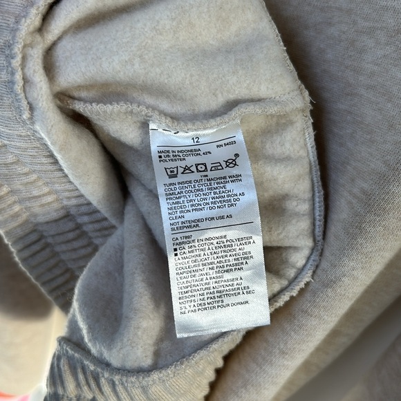 Janie and Jack girls Sweatshirt Crewneck C'est la vie eggnog Heather color 12 - Picture 8 of 9